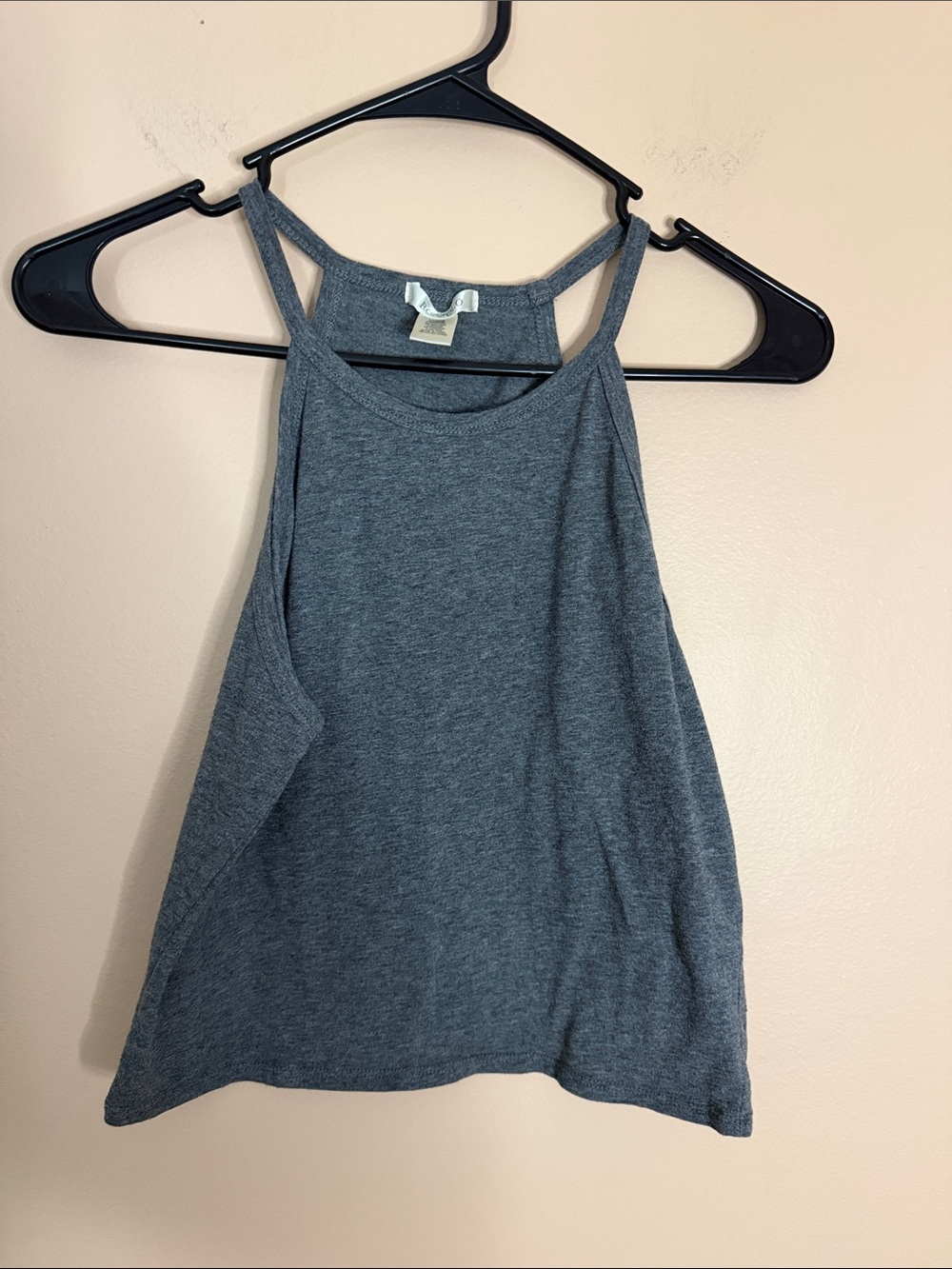 Bozzolo Charcoal Gray High-Neck Tank Top